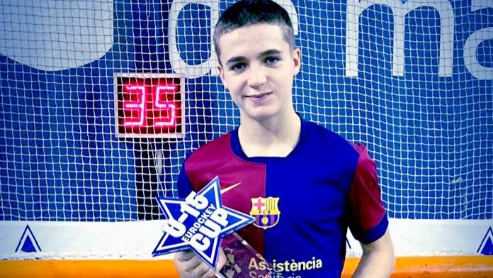 Aleix Gutiérrez, de Targarí, campeão da Eurokey Cup sub-15 com o Barça