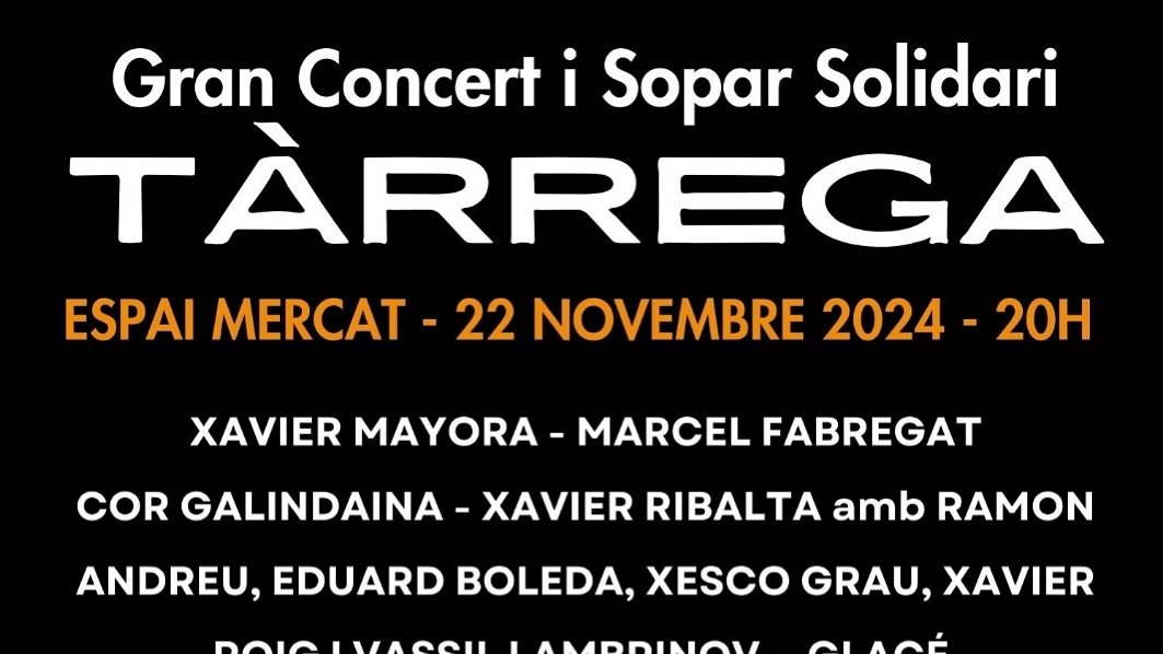 Concerto de solidariedade de músicos de Tàrrega com os atingidos pela dana no País Valenciano